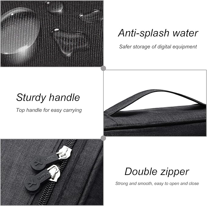 Electronics Organizer Travel Universal Cable Organizer Bag Waterproof - Image 4
