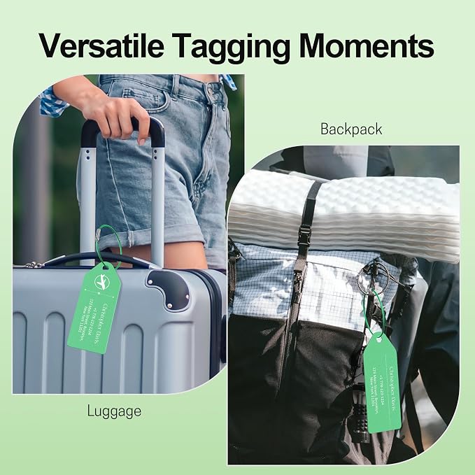 4 PCS Personalized Metal Luggage Tag – Personalized Engraved Suitcase Tag - Image 7