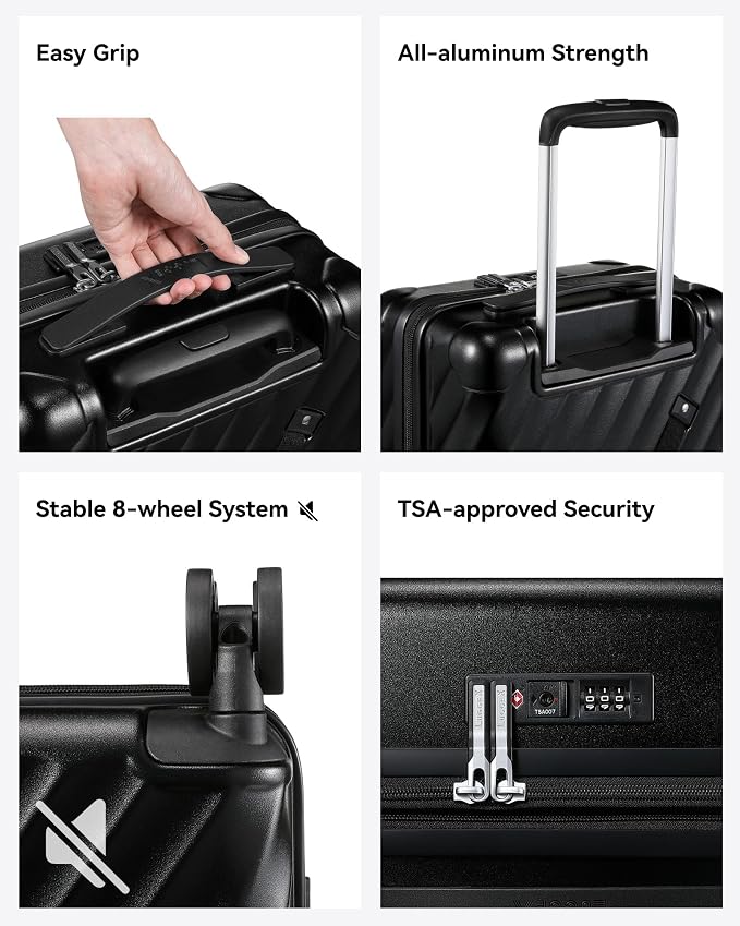 LUGGEX Luggage with Spinner Wheels, Polycarbonate Hard Shell Suitcase, - Image 9