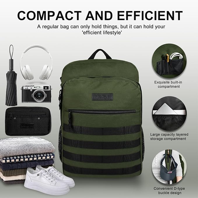 Wrangler Tradesman Backpack, Water Resistant Casual Daypack - Image 3