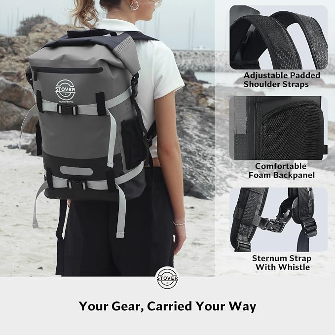 STOVER 5/10/25/30/40/55L Waterproof Backpack- Floating Dry Bag - Image 3