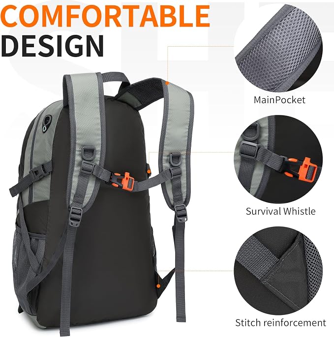 40L Hiking Backpack Lightweight Daypack Waterproof Travel Camping Backpack - Image 4