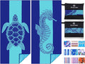 2 Pack Microfiber Lightweight Beach Towel 71"x32" Oversized Extra Large Thin by Qinqinamu