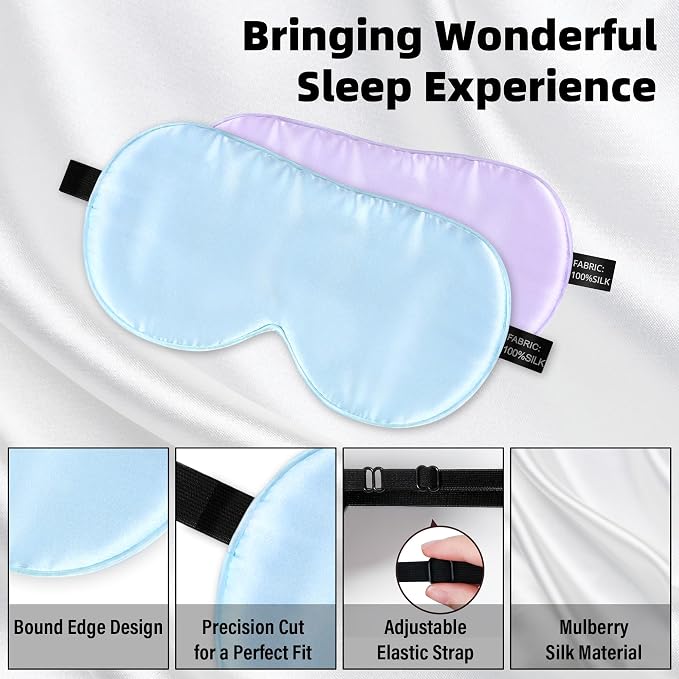 Silk Sleep Eye Mask for Kids, 100% Real Natural Pure Silk Sleeping Masks - Image 3