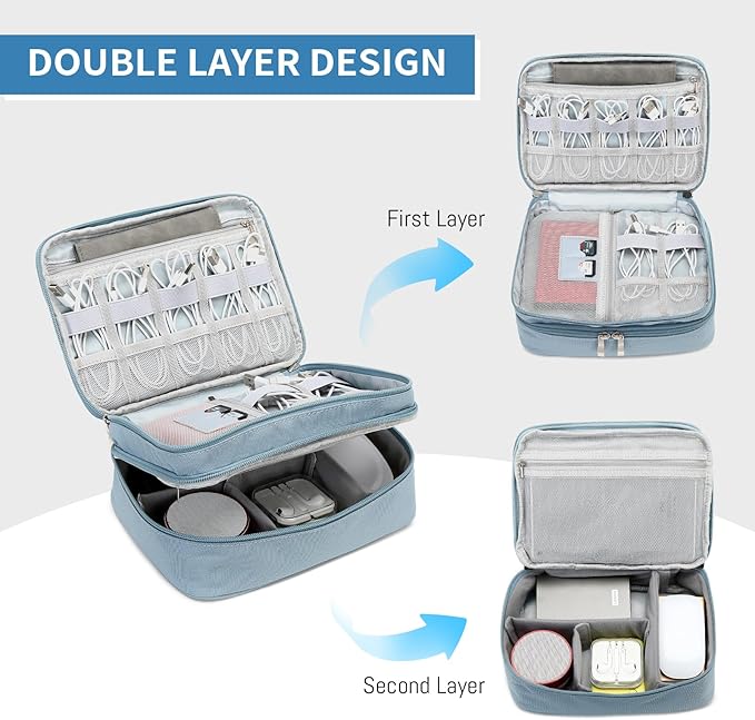 Lanola Electronic Organizer, Travel Cable Organizer Bag Pouch Electronic - Image 3
