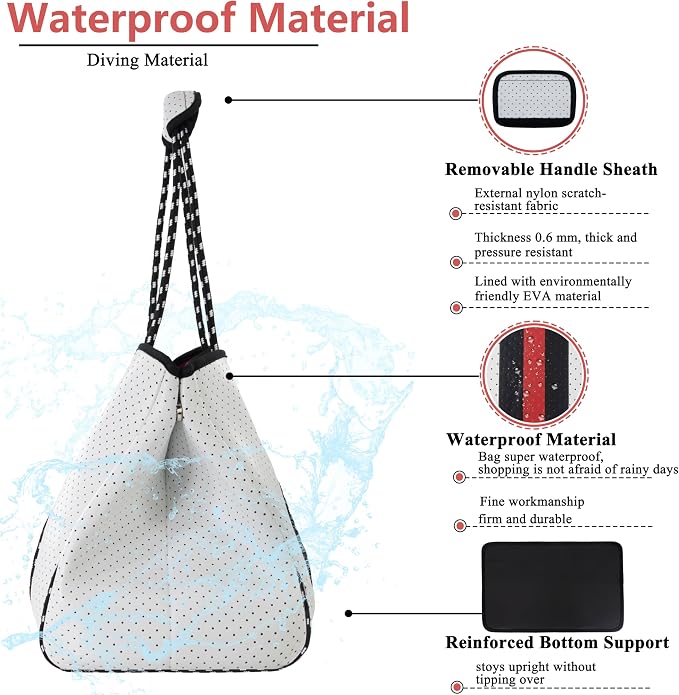 QOGiR Neoprene Multipurpose Beach Bag Tote - Image 3