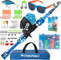 Kids Fishing Pole Set, Telescopic Fishing Rod Reel Combo Kids Starter Kit by THKFISH