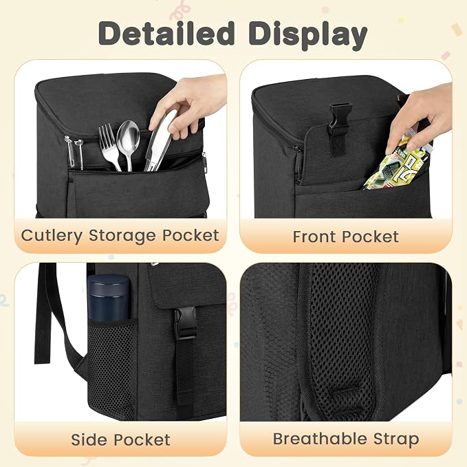 Backpack Cooler, 30 Cans Insulated Lunch Backpack - Image 4