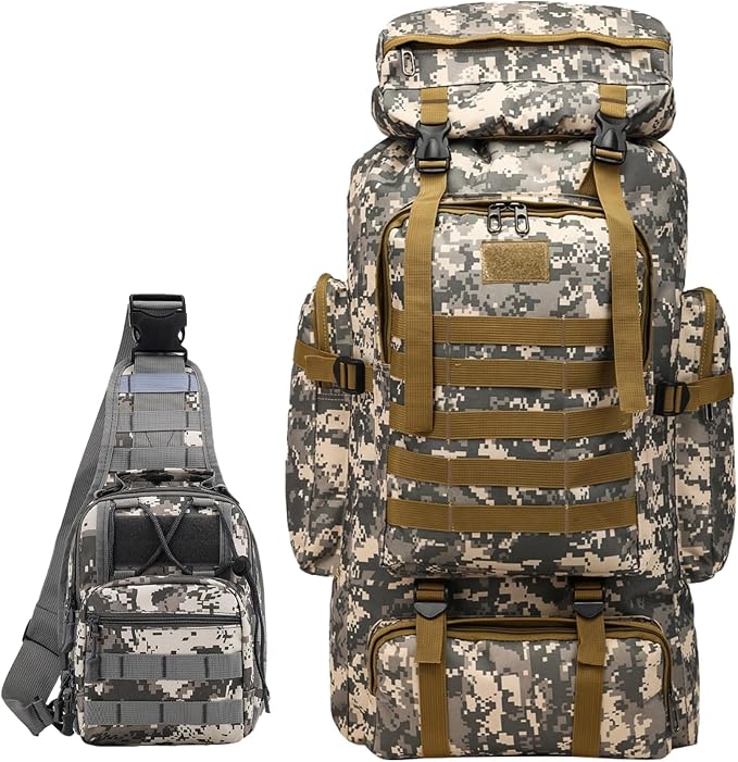 80L 2Pcs Hiking Backpack for Men by JUMAHEBackpack