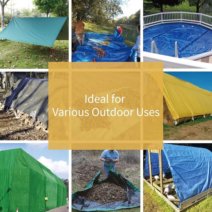 GUARD SHIELD Tarp Green 16x20 Feet Multi Purpose Waterproof Poly Tarp Cover 4mil - Image 7