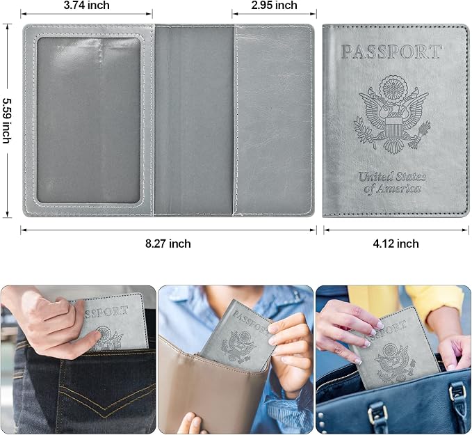 Passport and Vaccine Card Holder Combo, Passport Holder - Image 3