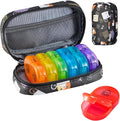 Serfeymi Weekly Travel Pill Organizer 2 Times A Day AM PM Upgraded Rainbow Pill by Serfeymi