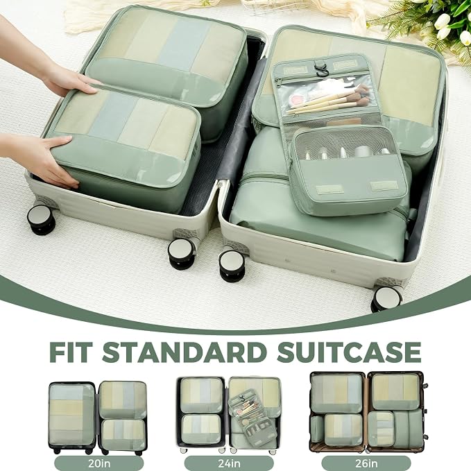 BAGAIL 9 Set Packing Cubes Luggage Packing Organizers - Image 7