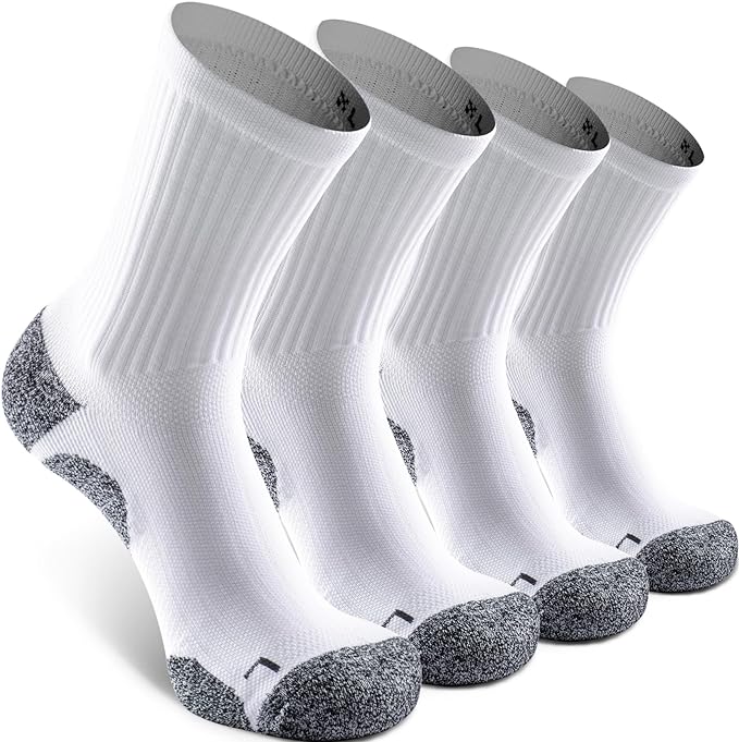 Elite Cushioned Compression Mid-crew Socks 4-Pack by Sitoisbe