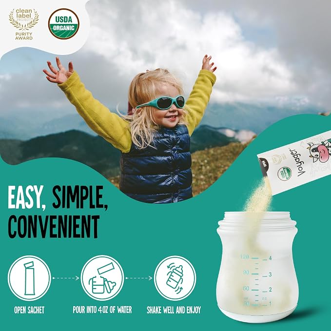 Voyager Toddler Milk On The Go, USDA Organic Shelf Stable Whole Milk Powder - Image 4