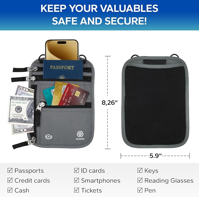 Neck Wallet – Travel Pouch and RFID Blocking Passport Holder - Image 2