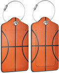 2 Pcs Basketball Texture Luggage Tags, Cruise Luggage Tag by Yashilaiya