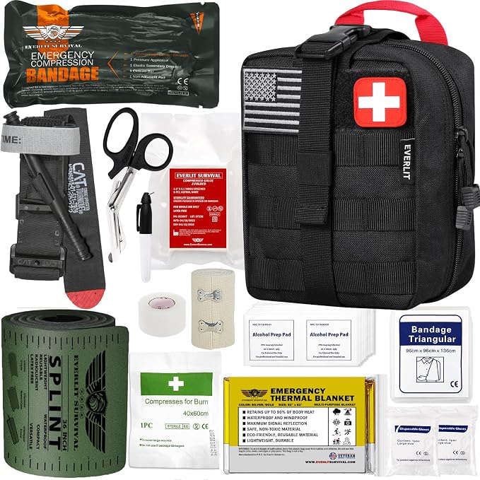 EVERLIT Emergency Trauma Kit, CAT GEN-7 Tourniquet 36" Splint, Military Combat by EVERLITSURVIVAL