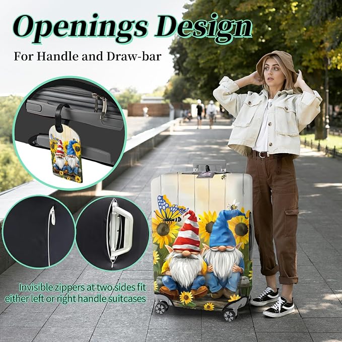 Luggage Cover + Tag, Dwarf Travel Suitcase Protector - Image 4