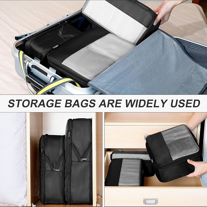 Compression Travel Packing Cubes, 6 Set Expandable Luggage Organizer Bags - Image 5