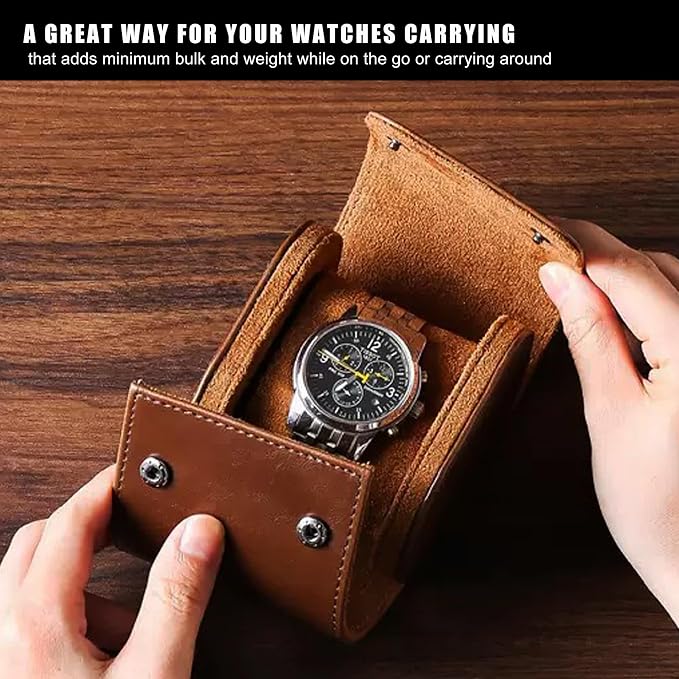 Longjet Watch Roll Travel Case for Men Portable Watches Organizer Box - Image 2