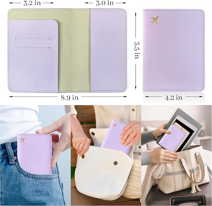 Passport Holder for Travel Essentials, RFID Blocking Passport Cover Case for - Image 4