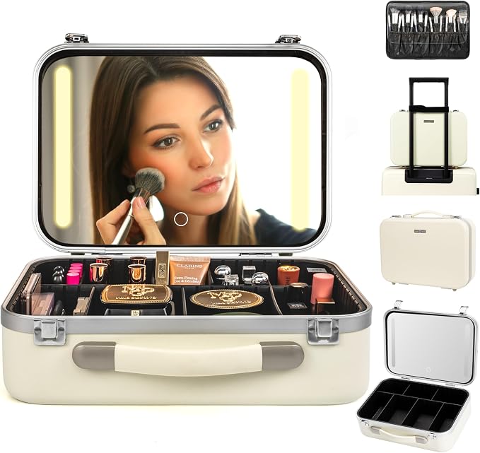 Lighted Makeup Case with Mirror by Unknown