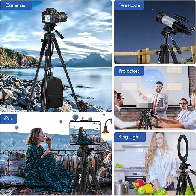 MACTREM 75 Inch Camera Tripod for Sony Canon Nikon, Lightweight Travel Video - Image 4
