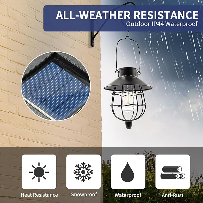 2 Pack Solar Lanterns Outdoor Waterproof Hanging Solar Lights - Image 5