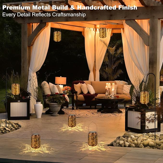 Outdoor Solar Lantern Waterproof Decorative Hummingbird and Trumpet Flower - Image 7