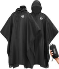 Foxelli Rain Poncho for Adults – Extra Long Reusable Waterproof Raincoat by FOXELLI