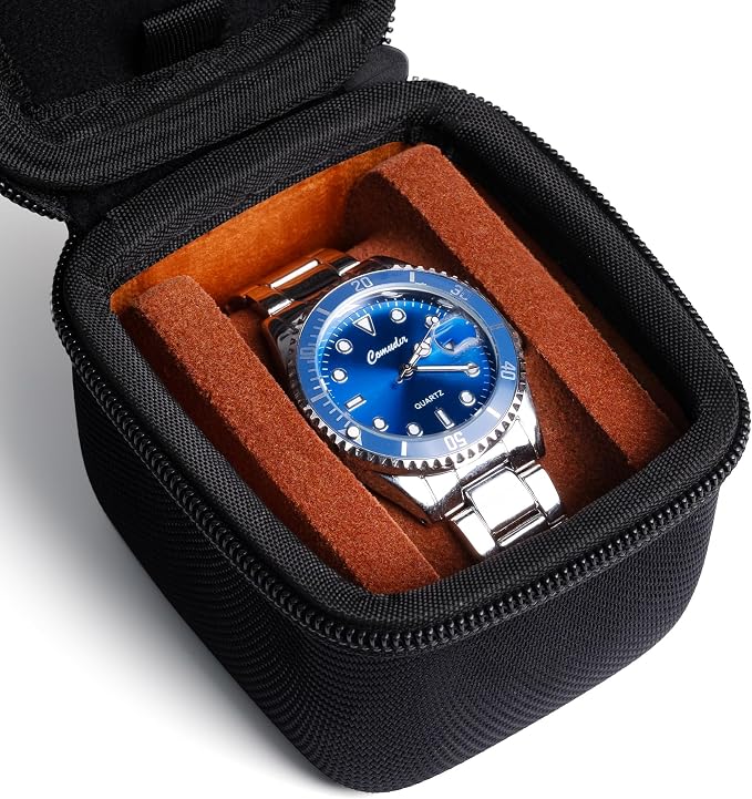 single watch travel case, hard watch case with/compartment - Image 8