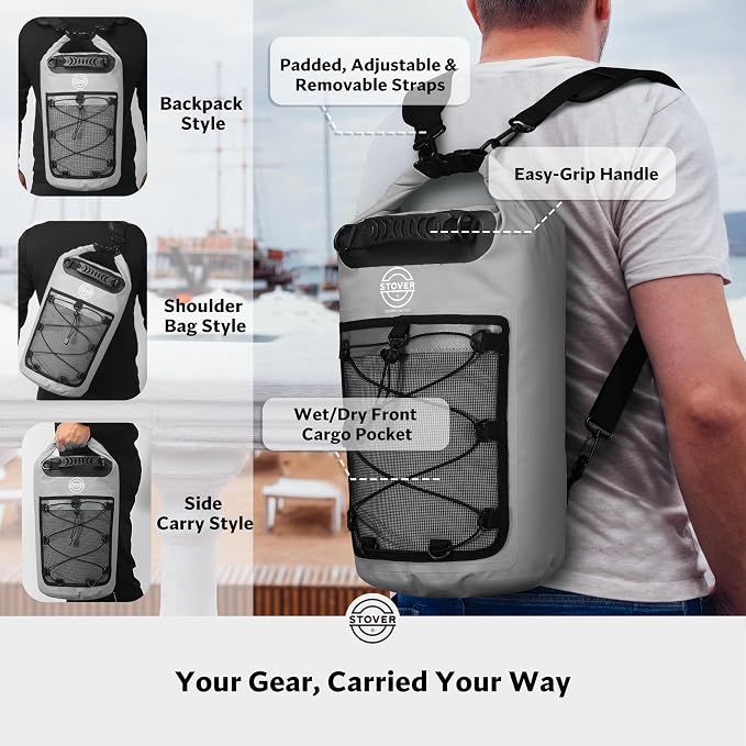 STOVER 5/10/25/30/40/55L Waterproof Backpack- Floating Dry Bag - Image 3