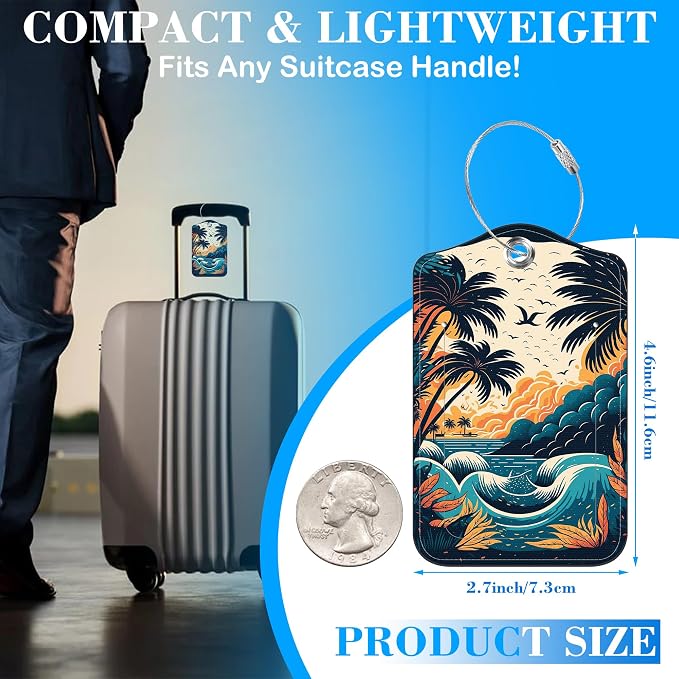Tropical Beach at Sunset Luggage Tags - Image 2