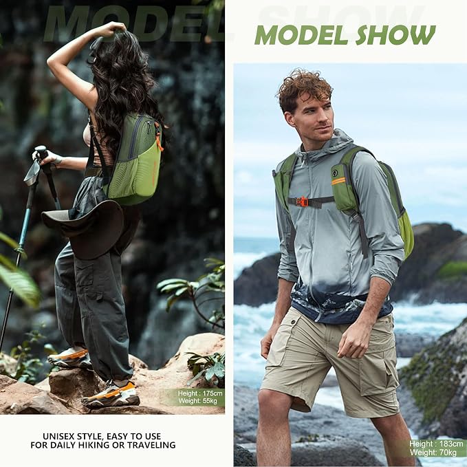 15L Small Hiking Backpack for Men Women Foldable Packable Back Pack Ultralight - Image 8
