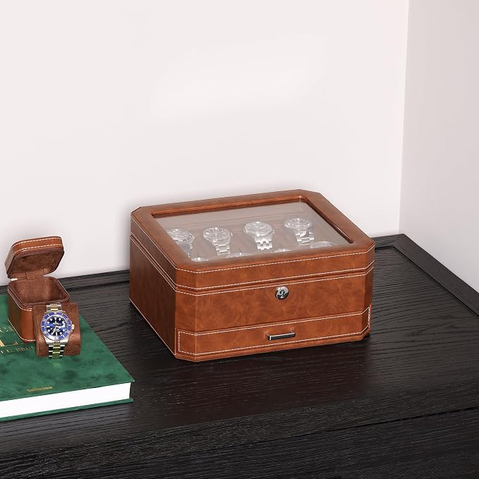 ROTHWELL 8 Slot Leather Watch Box - Image 5