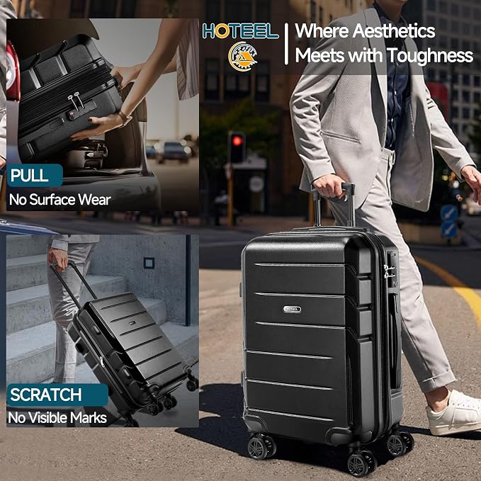 Hoteel Luggage Sets 5 Piece, ABS+PC Hard Shell Expandable Suitcases - Image 3