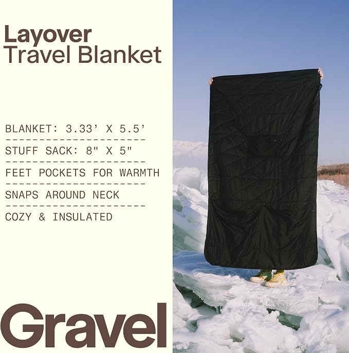 Gravel Layover Travel Blanket – Ultra-Lightweight, Warm Down Alternative - Image 2