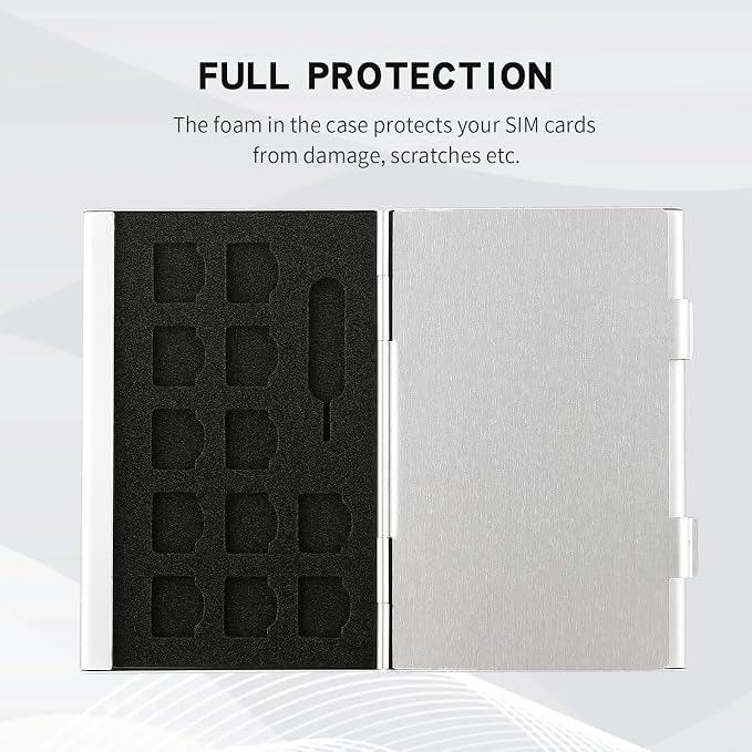 Aluminum SIM Card Case, 21Slots Ultrathin SIM Card Holder, Fit - Image 4