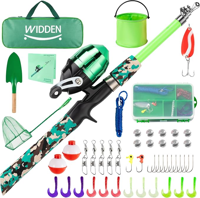 Kids Fishing Pole, Portable Telescopic Kids Fishing Poles by WIDDENKidsFishingPole