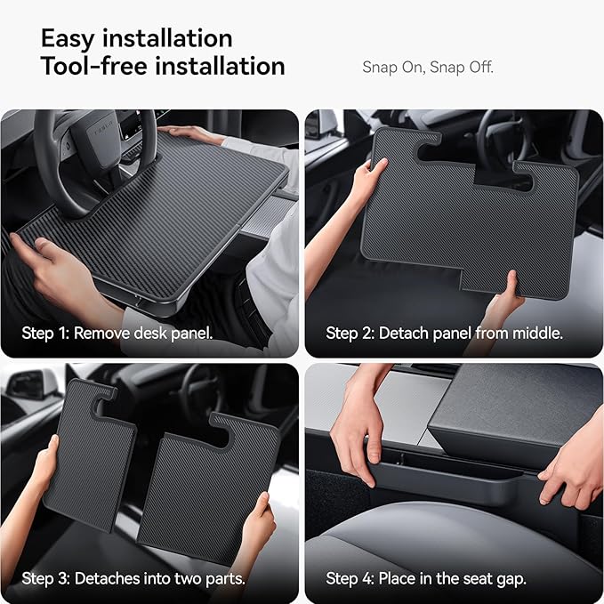 YONZEE 2-in-1 Car Steering Wheel Desk Tray & Car Seat Gap Filler Organizer – - Image 2