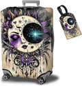 Luggage Protector Plus 1 Luggage Tag, Gothic Moon Face Travel Case Cover by BWEGRHE