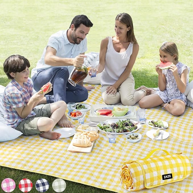 ZAZE Extra Large Picnic Blankets, Camping on Grass by ZAZEOfficial