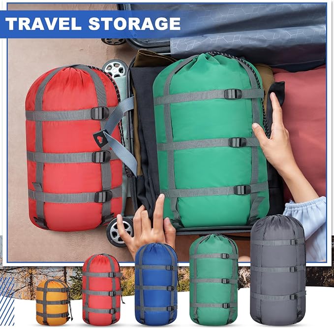 5 Pack Compression Stuff Sack 5 Assorted Size Sleeping Bag Stuff Sack - Image 7