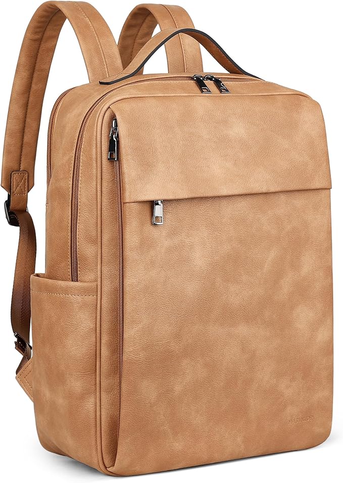 MASINTOR 15.6 inch PU Leather Laptop Backpack Purse by MASINTOR