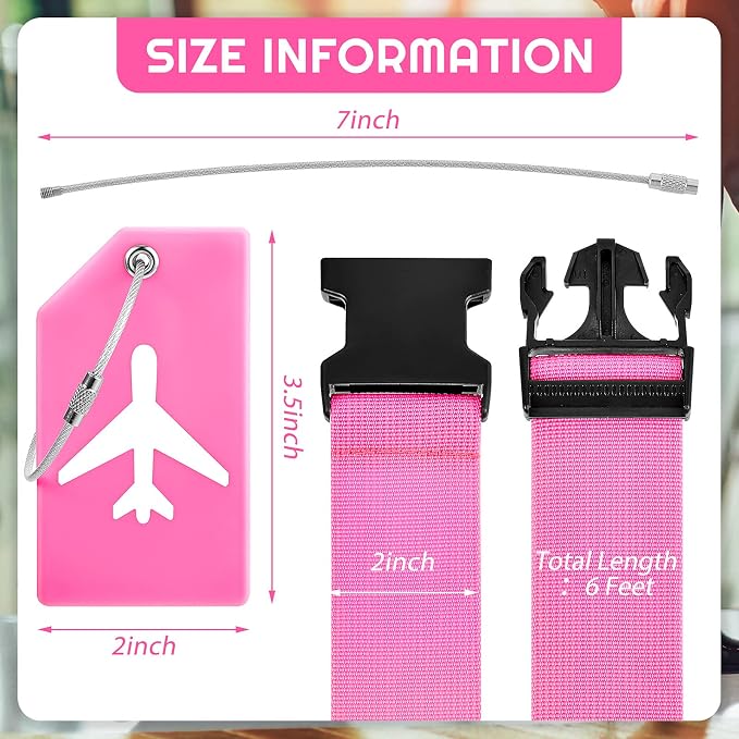 Weewooday 8 Pcs Luggage Straps Suitcase Tags Set - Image 2