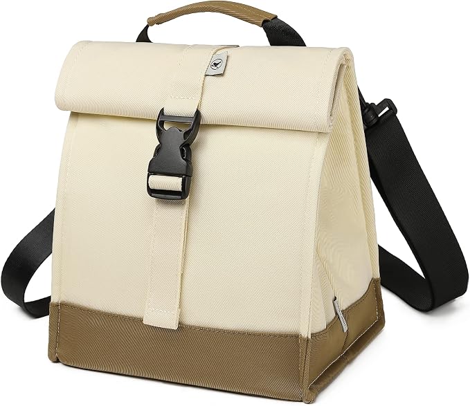SUNNY BIRD Insulated Lunch Bag Rolltop Lunch Box Medium Lunch Cooler Tote by SUNNYBIRD