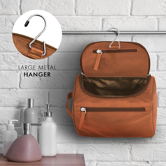 ELIZO Premium REAL Leather Toiletry Bag - Image 7