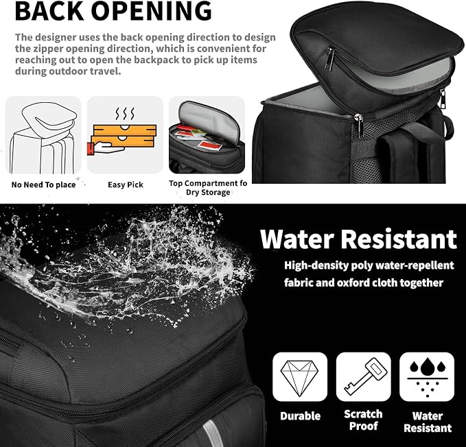 Backpack Cooler Insulated Leak Proof 35 Cans, 2 Insulated Compartments Thermal - Image 4