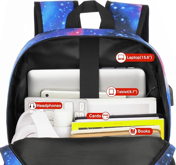 Unisex School Backpack, Casual Bookbag Adults and Teens Schoolbag - Image 4